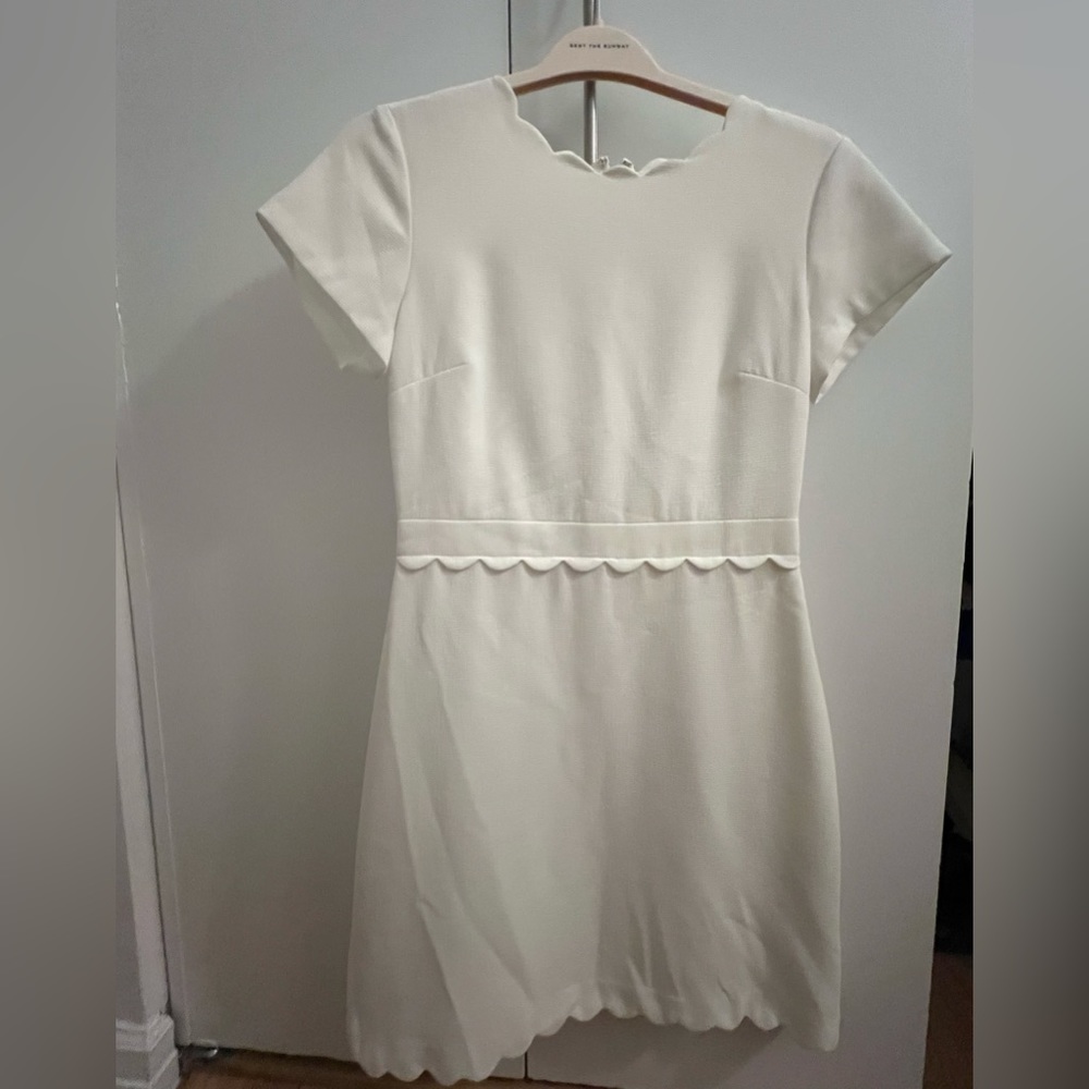 White scalloped Club Monaco dress